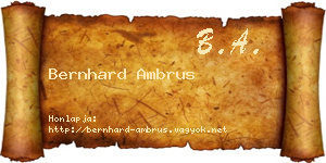 Bernhard Ambrus névjegykártya